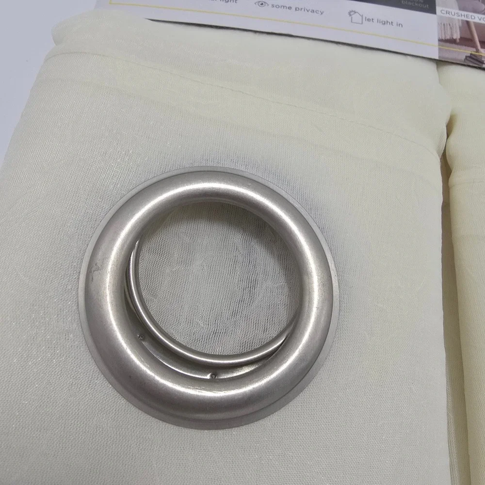 Eclipse 4 Sheer Curtain Panels 84x40 inch Crushed Voile Ivory Silver Grommets
